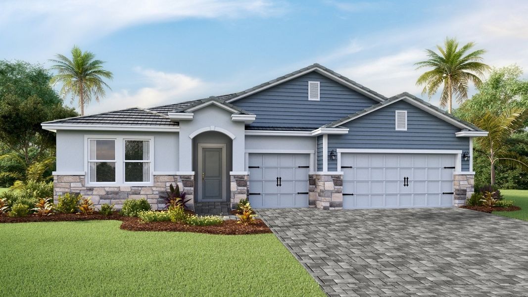 Representative exterior photo of a completed home built from the Camden by D.R. Horton in Hammock at Two Rivers, Zephyrhills, FL (Image 19). Representative exterior photo of a completed home built from the Camden by D.R. Horton in Hammock at Two Rivers, Zephyrhills, FL (Image 19).