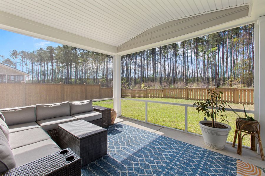 Exterior details and patio area of a home in Sweetgrass at Summers Corner, Summerville (Image 22).