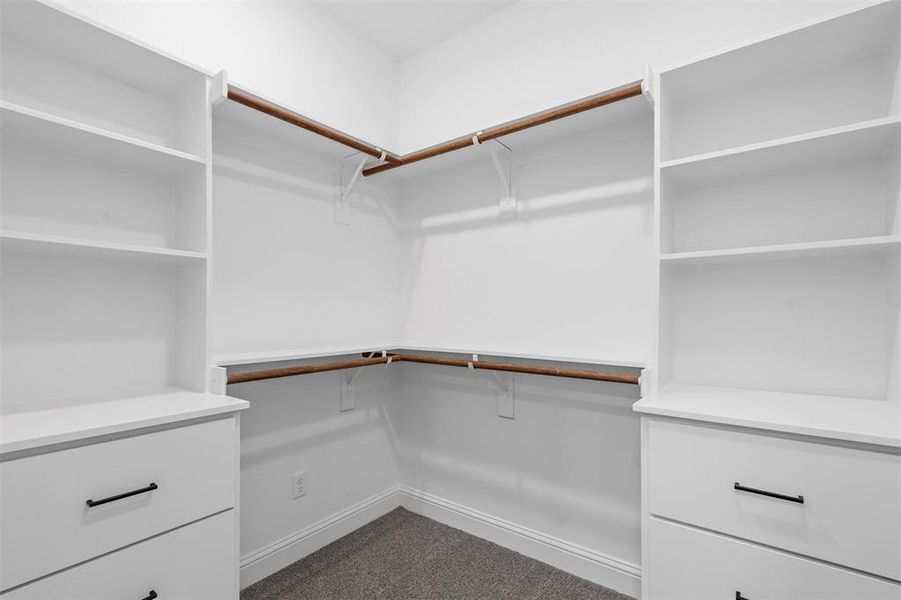 Large walk in closet in primary