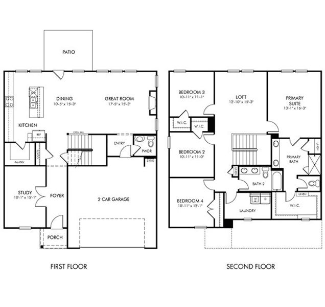 2D floor plan layout of this home in Ivey Township, Dallas, GA (Image 2).