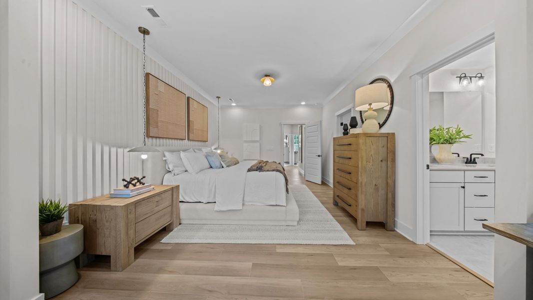 Representative furnished interior of a home built from the Harlow by DRB Homes in Bayberry, Raleigh (Image 52).