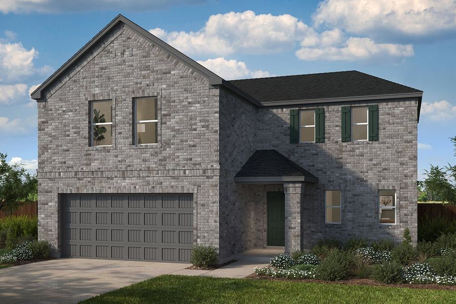 Representative exterior photo of a completed home built from the 2500 by KB Home in Princeton Estates II, Princeton, TX (Image 5). Representative exterior photo of a completed home built from the 2500 by KB Home in Princeton Estates II, Princeton, TX (Image 5).