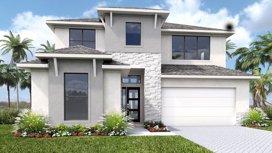 Representative exterior photo of a completed home built from the 2713F by Perry Homes in Star Farms at Lakewood Ranch, Bradenton, FL (Image 22).
