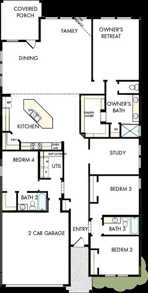 2D floor plan layout of this home in Treeline, Justin, TX (Image 2). 2D floor plan layout of this home in Treeline, Justin, TX (Image 2).