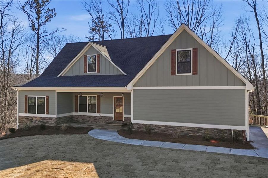 Front exterior of a new home in , Ball Ground, GA, highlighting curb appeal (Image 24).