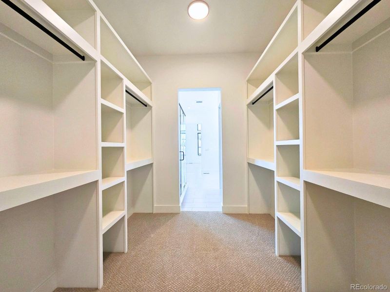 Abundant, pass-through closet to laundry room