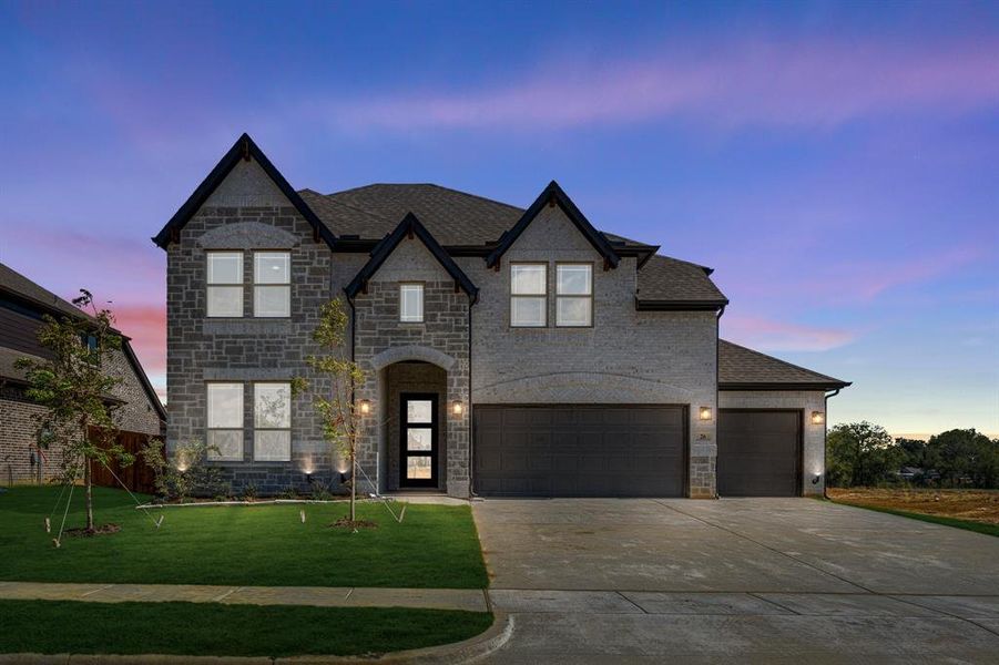Front exterior of a new home in Mockingbird Hills 60-65, Joshua, TX, highlighting curb appeal (Image 2).