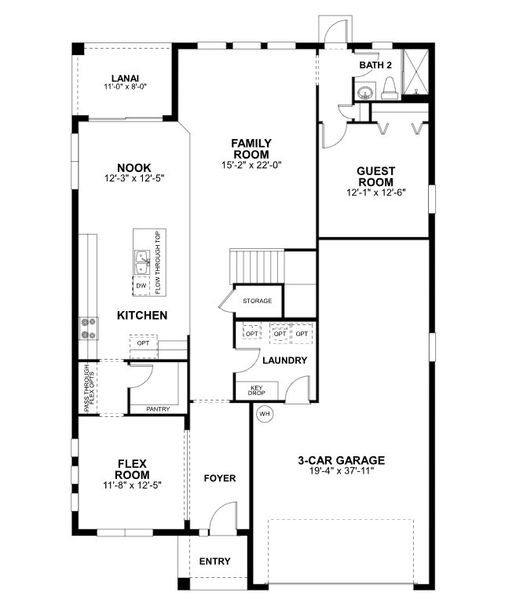 2D floor plan layout of this home in Estates at Rivercrest, Sanford, FL (Image 3). 2D floor plan layout of this home in Estates at Rivercrest, Sanford, FL (Image 3).