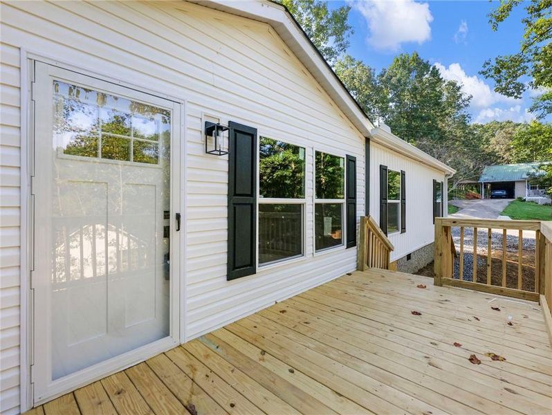 Exterior details and patio area of a home in , Clarkesville (Image 29).