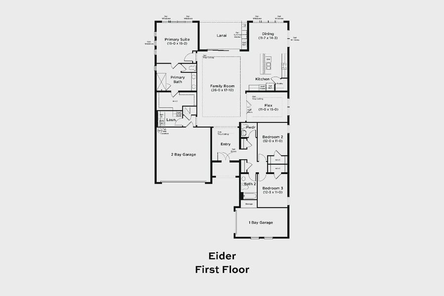 2D floor plan layout of this home in Eagles Cove at Mirada, San Antonio, FL (Image 4).