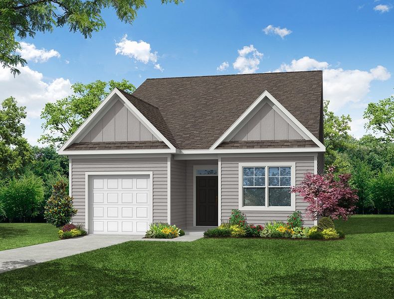 Representative exterior photo of a completed home built from the Burton by Eastwood Homes in Bellevue, Greenville, SC (Image 1). Representative exterior photo of a completed home built from the Burton by Eastwood Homes in Bellevue, Greenville, SC (Image 1).