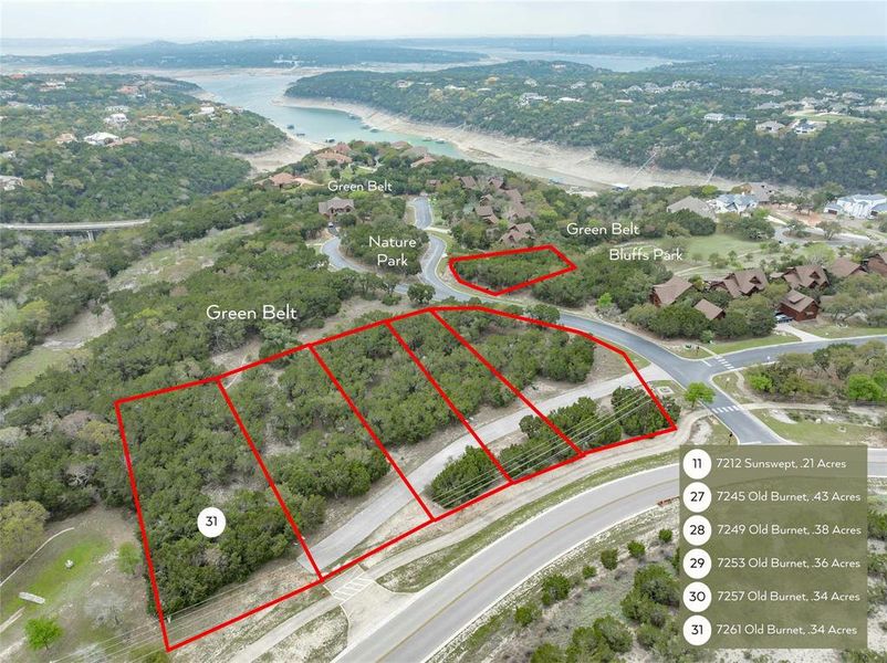 7261 Old Burnet - .34 Acres Backing Greenbelt (Approximate Boundary)