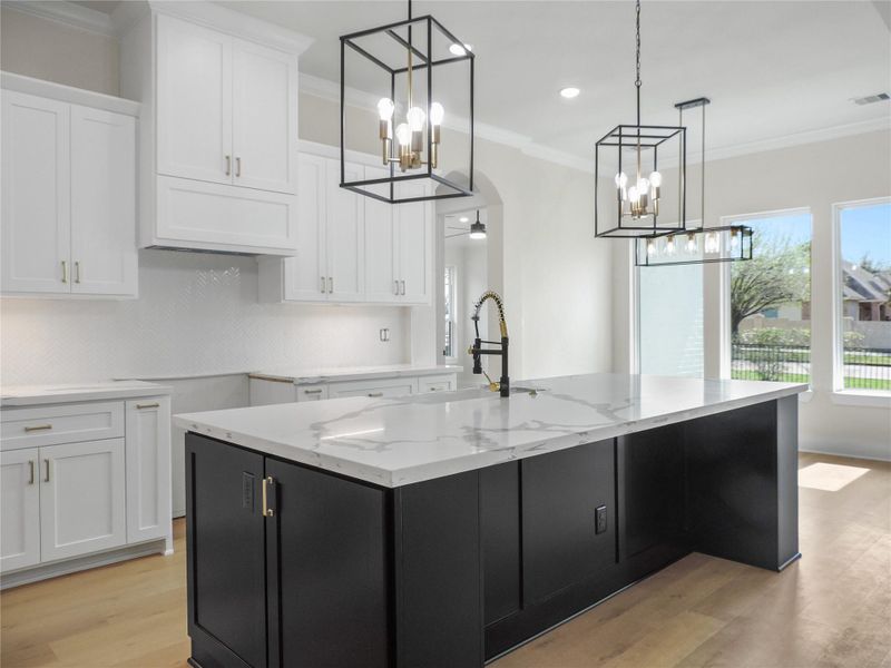 Other interior pictures of a kitchen island built by texas best home builders