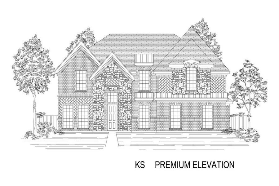 Representative rendering of the exterior for the Hillcrest 2FS (w/Media) by First Texas Homes (Image 20).