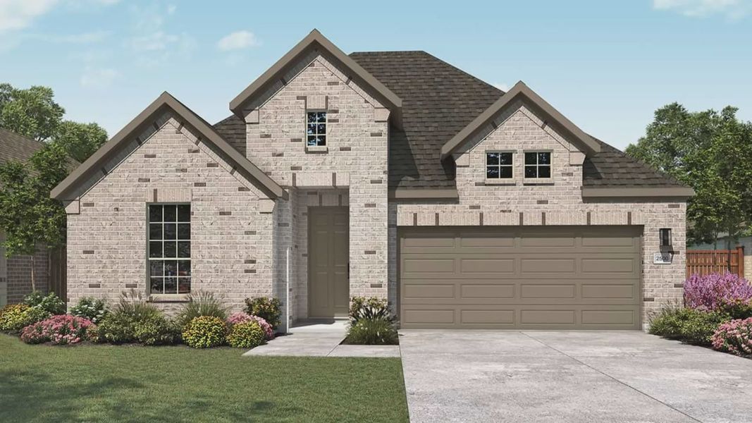 Representative exterior photo of a completed home built from the Willow by DRB Homes in Sunfield, Buda, TX (Image 1).