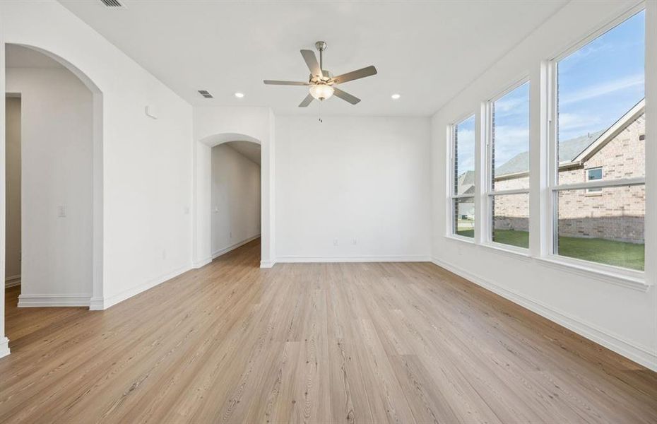 Sunlit gathering room