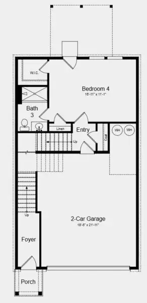 2D floor plan layout of this home in Rosewood Farm, Lawrenceville, GA (Image 3).