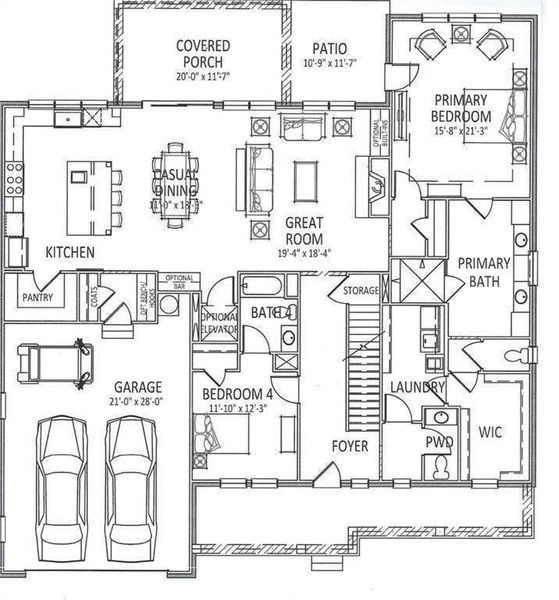 2D floor plan layout of this home in , Gainesville, GA (Image 6).