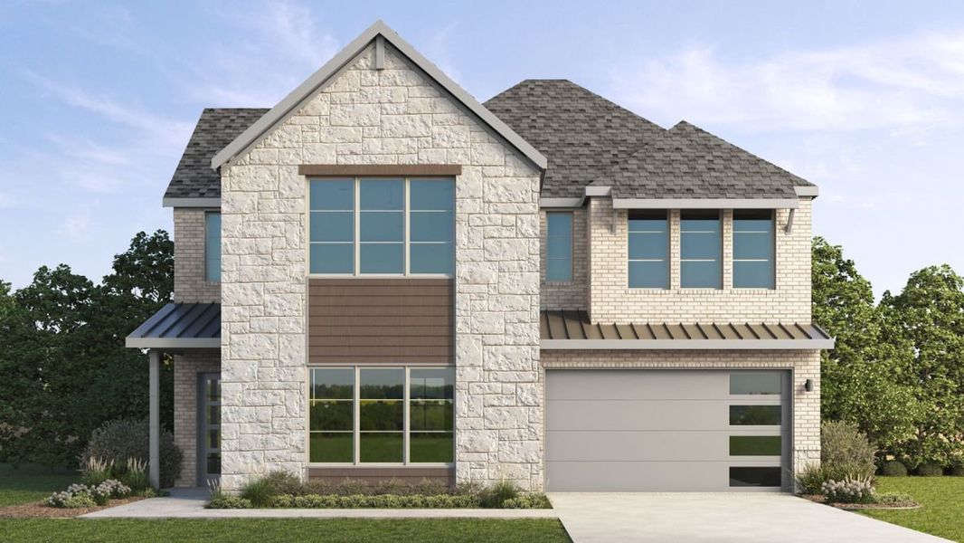 Representative exterior photo of a completed home built from the Copley by D.R. Horton in Greenwood Square, Richardson, TX (Image 2). Representative exterior photo of a completed home built from the Copley by D.R. Horton in Greenwood Square, Richardson, TX (Image 2).