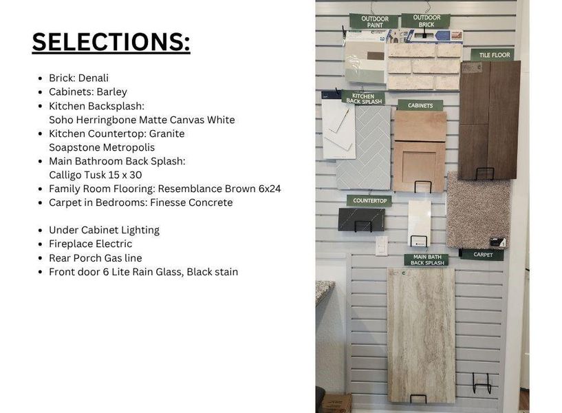 Home selections are subject to change.