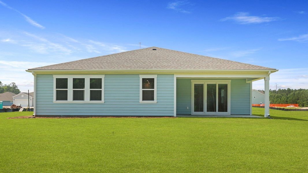 Front exterior of a new home in Berkeley Bay, Ridgeville, SC, highlighting curb appeal (Image 2).