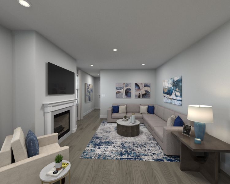 Spend family movie nights in the spacious great room.