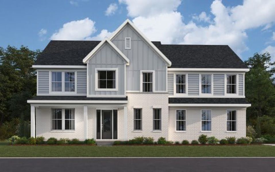 Representative exterior photo of a completed home built from the Beckett by Fischer Homes in Twin Lakes, Hoschton, GA (Image 9).