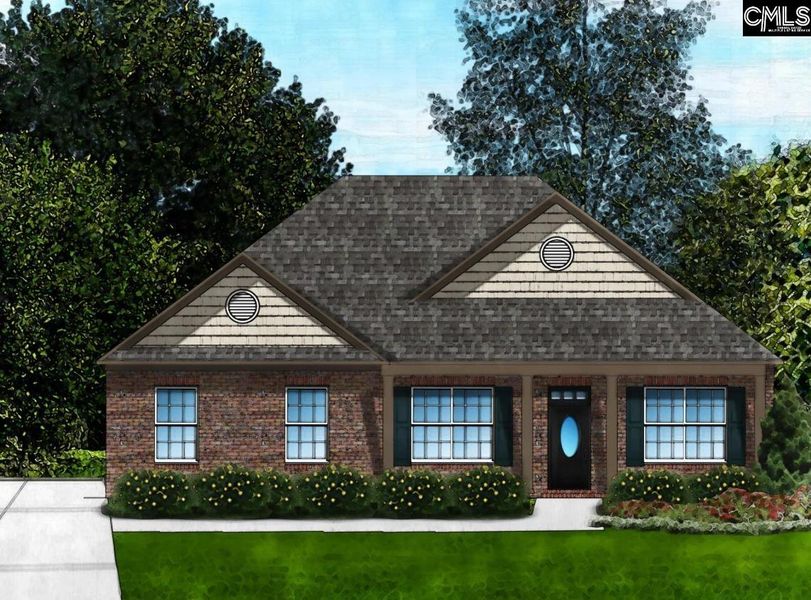 Exterior rendering of this home design in Collins Cove, Chapin, SC (Image 3). Exterior rendering of this home design in Collins Cove, Chapin, SC (Image 3).