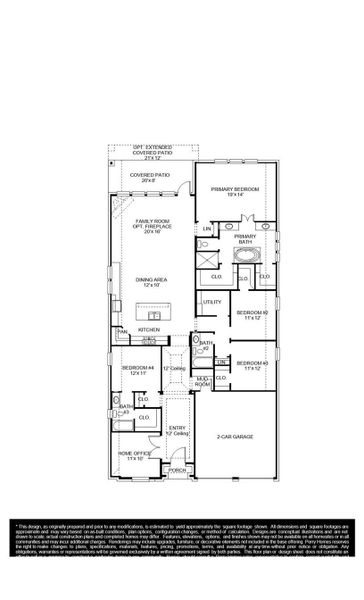 2D floor plan layout of this home in The Grand Prairie, Hockley, TX (Image 2).
