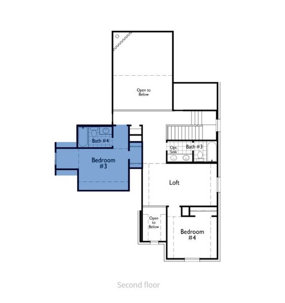 2D floor plan layout of this home in Wildflower Ranch: 50ft. lots, Dish, TX (Image 4).