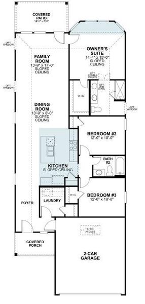 2D floor plan layout of this home in Magnolia Ridge, Magnolia, TX (Image 4).
