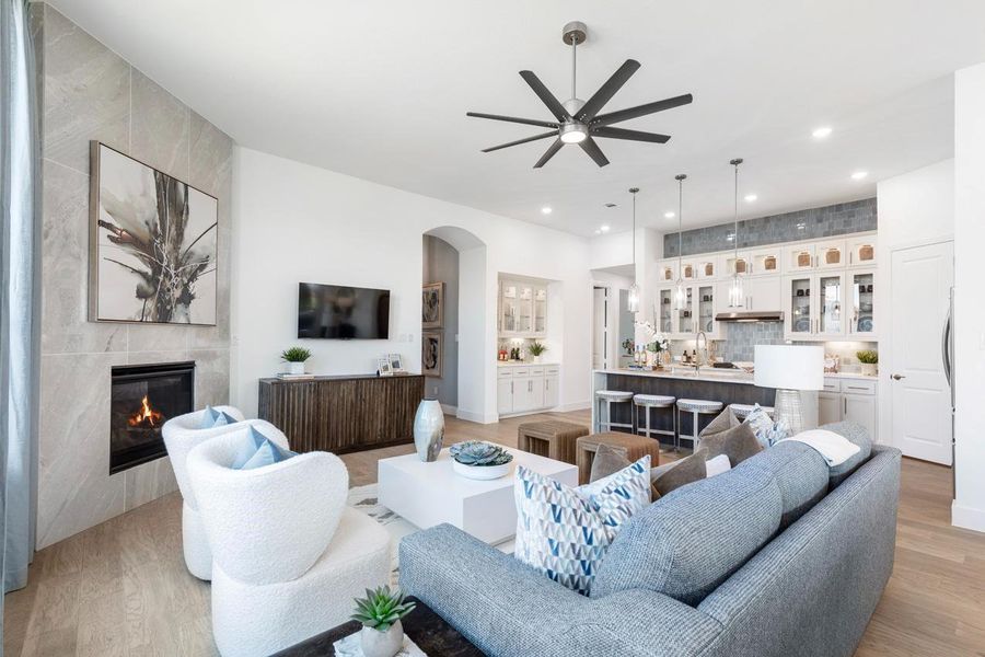 Furnished interior view inside a new home in Elyson: 55ft. lots, Katy (Image 6). Furnished interior view inside a new home in Elyson: 55ft. lots, Katy (Image 6).