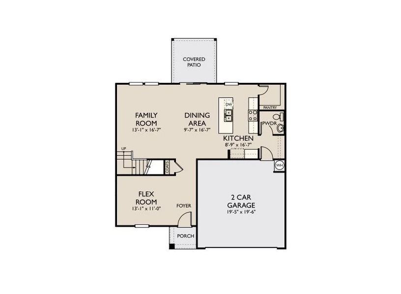 2D floor plan layout of this home in Ascent at Arbor Ridge, La Vergne, TN (Image 5).