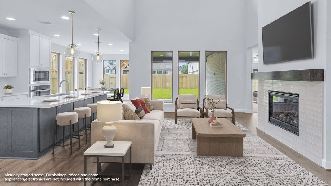 Furnished interior view inside a new home in Grand Central Park, Conroe (Image 3).