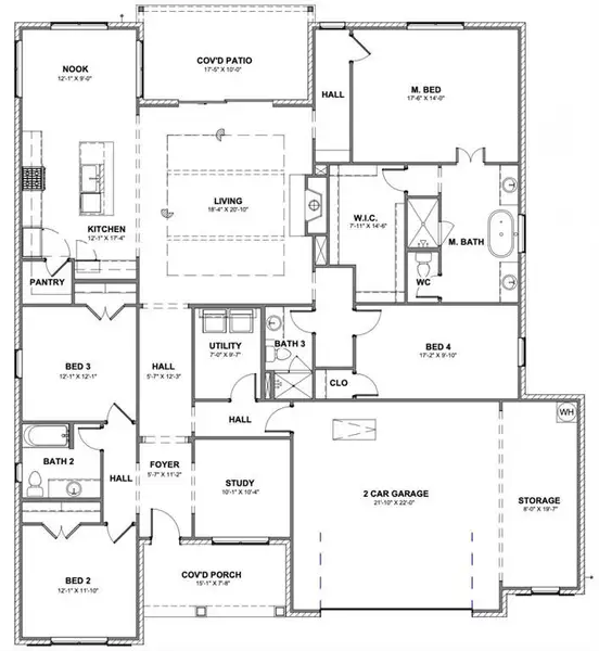 2D floor plan layout of this home in Settler’s Glen, New Fairview, TX (Image 3).