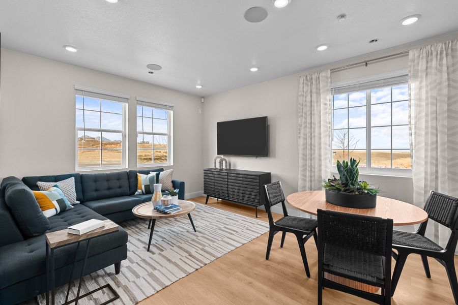 Furnished interior in a model home at Trailstone Townhomes - The Westerly Collection in Arvada (Image 8).
