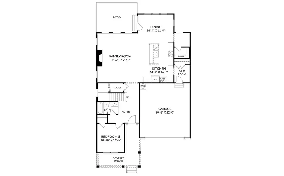 2D floor plan layout for the The Maisie II by Stanley Martin Homes in Croftside Single Family Homes, Powder Springs, GA (Image 5).