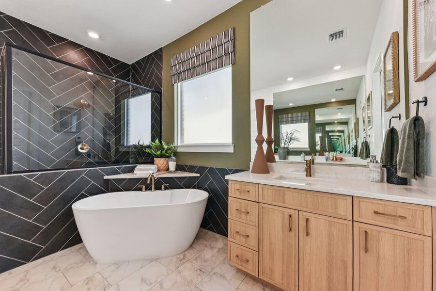 Furnished interior view inside a new home in The Grove at Blackhawk, Pflugerville (Image 83).