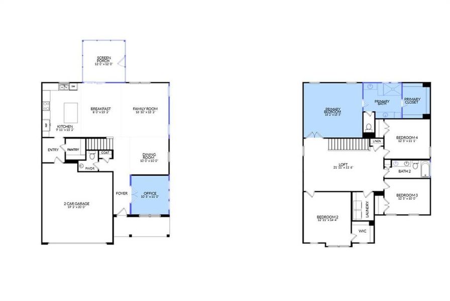 2D floor plan layout of this home in Twin Lakes, Hoschton, GA (Image 5).
