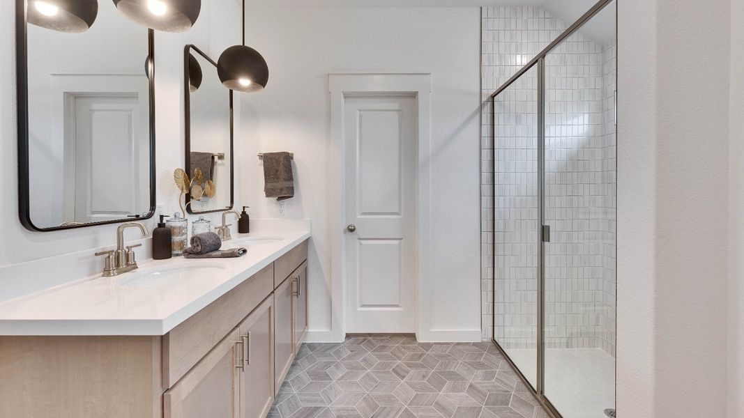 Representative furnished interior of a home built from the Meyerson by DRB Homes in Infinity Square, Kyle (Image 33).