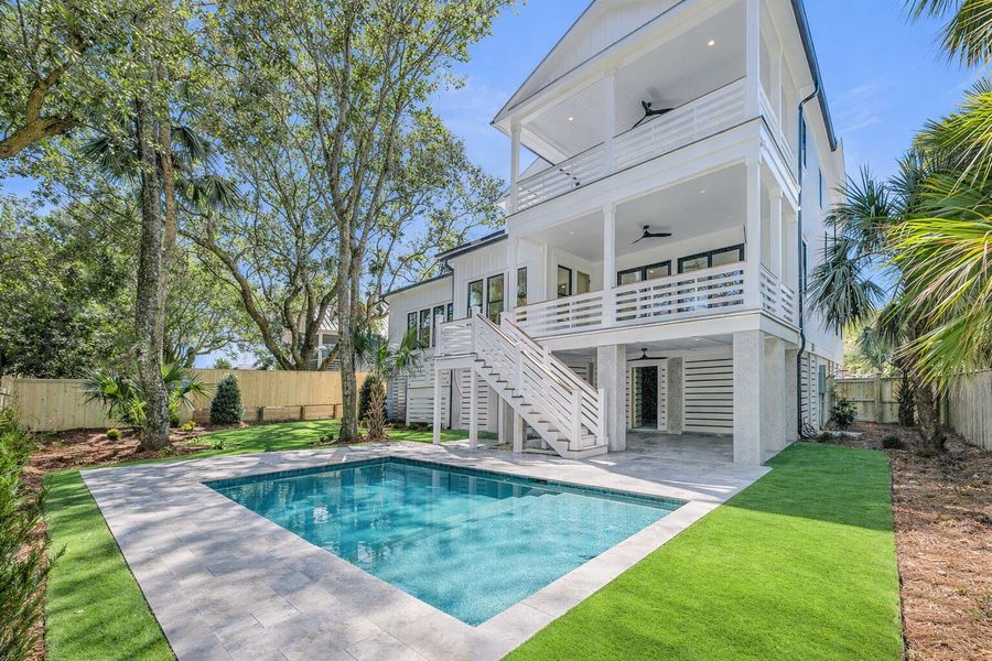 Exterior details and patio area of a home in , Isle Of Palms (Image 43).