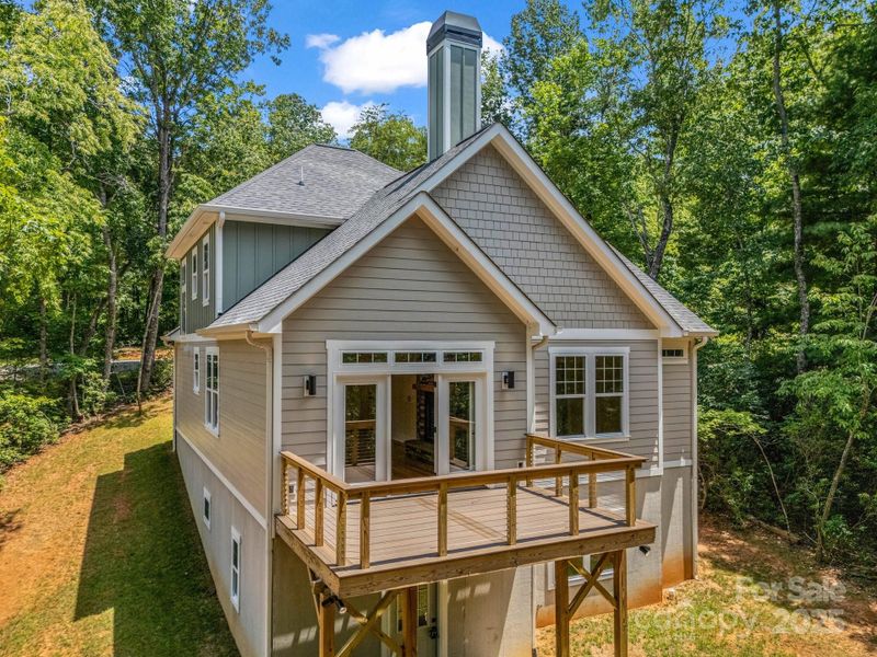 Back deck provides lower patio with shade