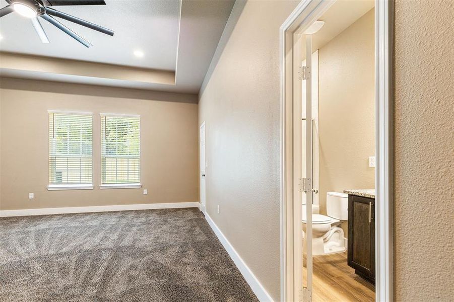 Views to the fenced yard plus luxe ensuite