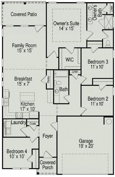 2D floor plan layout of this home in , Fort Worth, TX (Image 3).