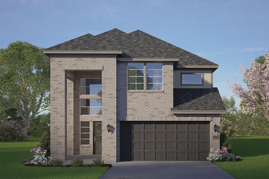 Representative exterior photo of a completed home built from the Durango by Chesmar Homes in Jordan Ranch 40's, Fulshear, TX (Image 3).