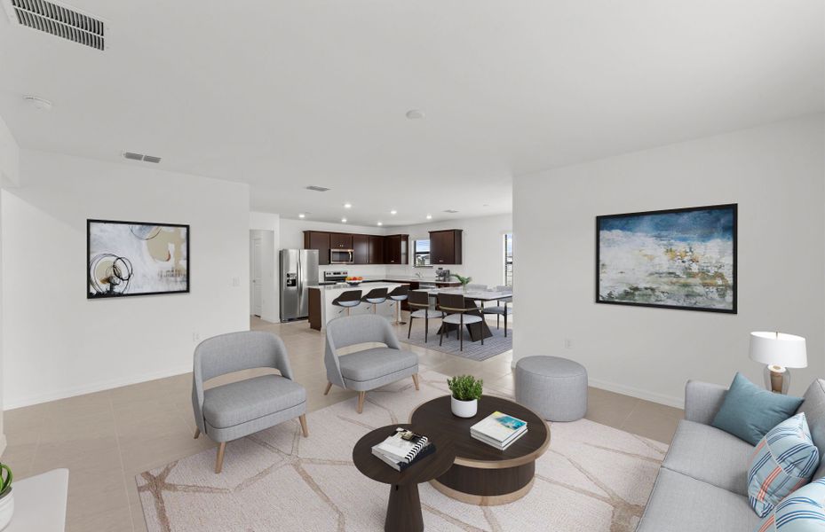 Furnished interior view inside a new home in Whispering Lakes, Lehigh Acres (Image 8).