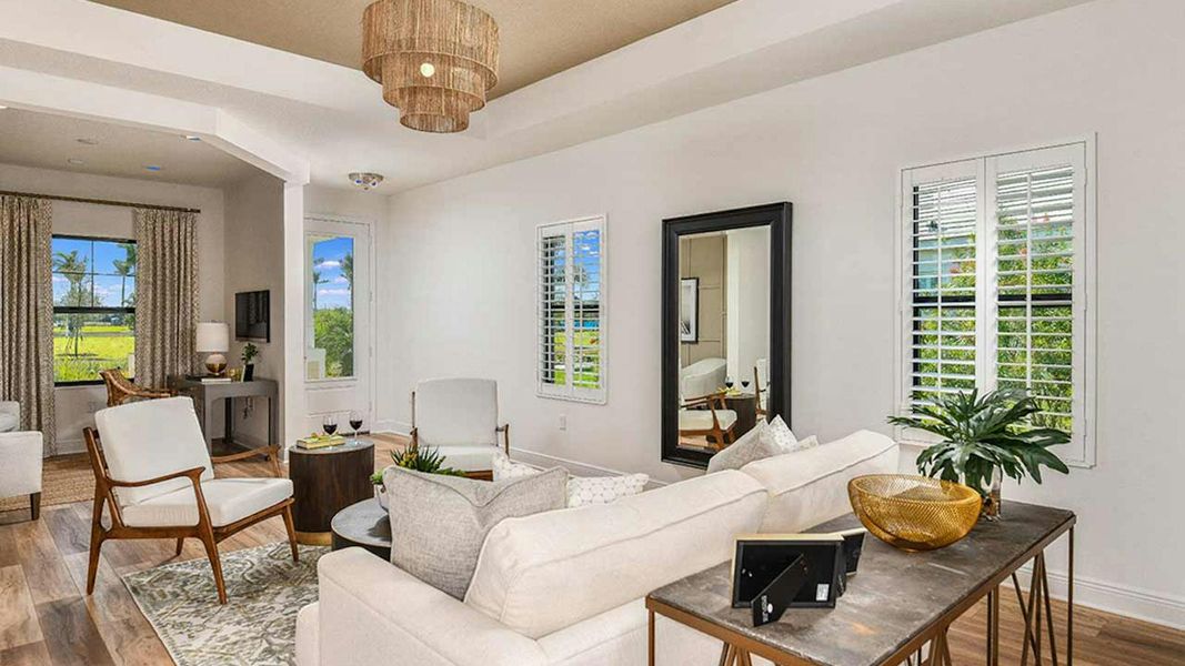Furnished interior view inside a new home in Canoe Creek Real Estate and Homes for Sale in Parrish, FL - Neal Communities, Parrish (Image 15). Furnished interior view inside a new home in Canoe Creek Real Estate and Homes for Sale in Parrish, FL - Neal Communities, Parrish (Image 15).