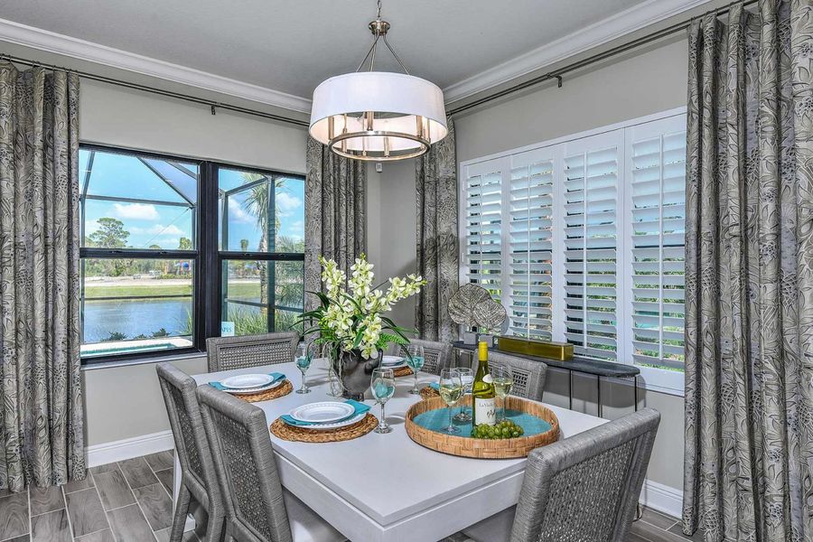 Furnished interior view inside a new home in Boca Royale Golf & Country Club at Wellen Park, Englewood (Image 20).