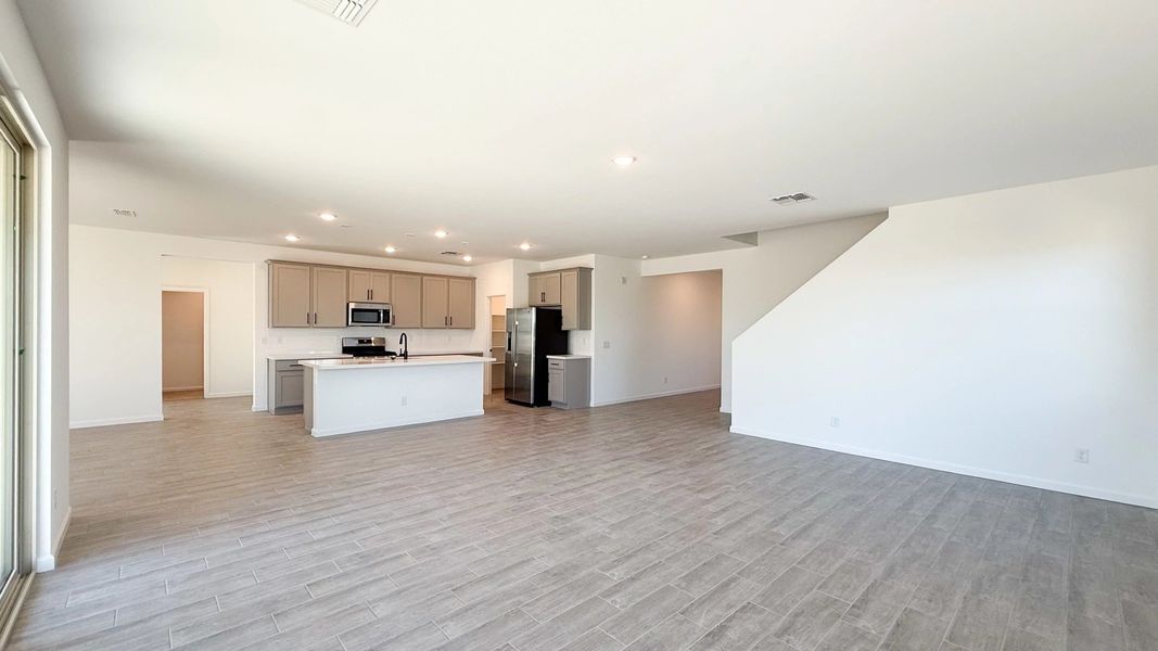 Great room and kitchen