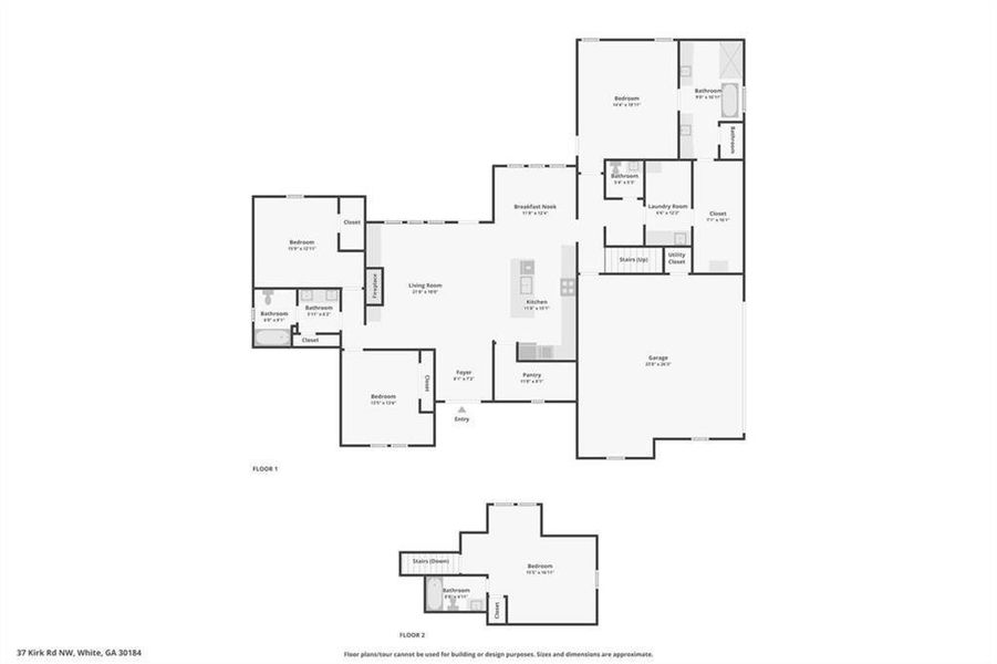 2D floor plan layout of this home in , White, GA (Image 7). 2D floor plan layout of this home in , White, GA (Image 7).